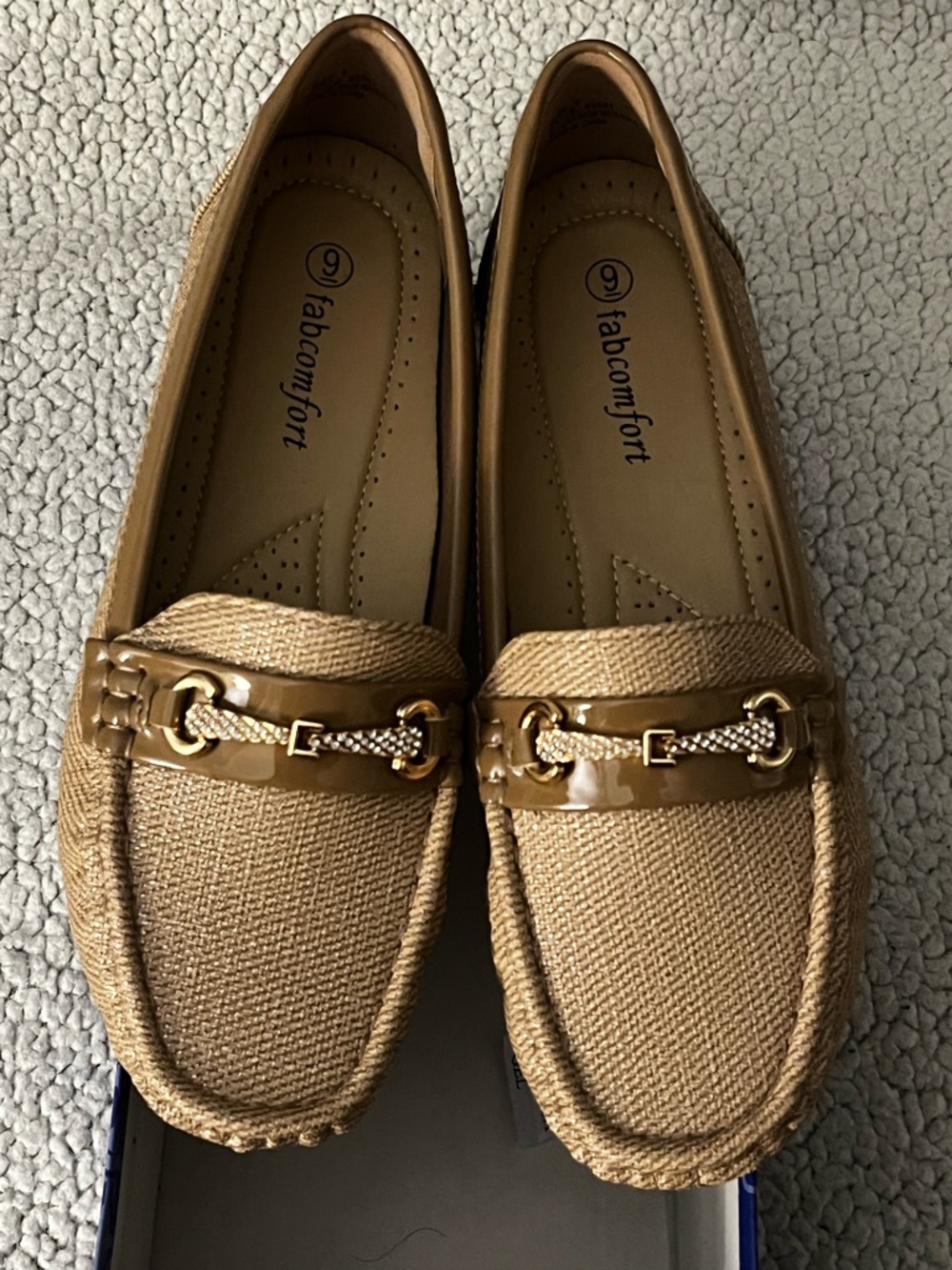 Fab comfort Tan Slip-On Loafers with Gold Bit Detail